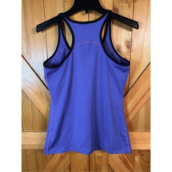 Nike Running Top Purple Size Medium Racerback Shelf Bra Spell Out Logo (0314) Re - Picture 3 of 6